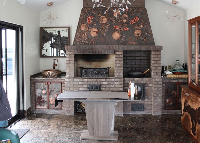 Оформление каминов