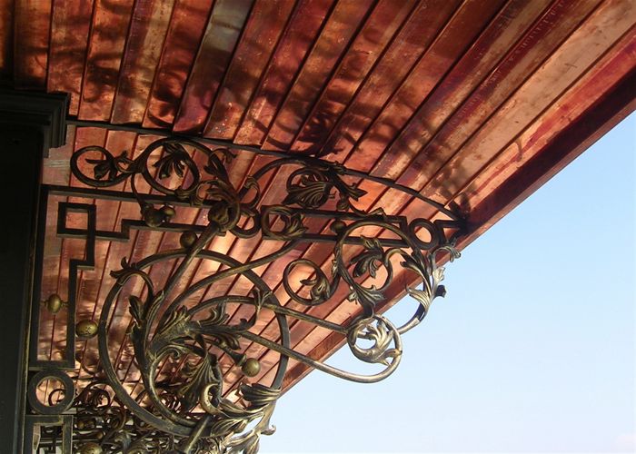 Медная кровля, карнизы, подшивы, сайдинг, крыльца