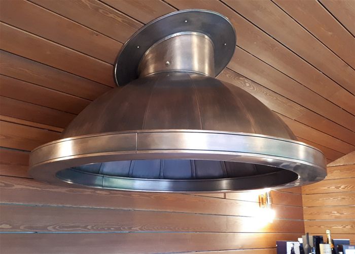 Кухонный медный зонт