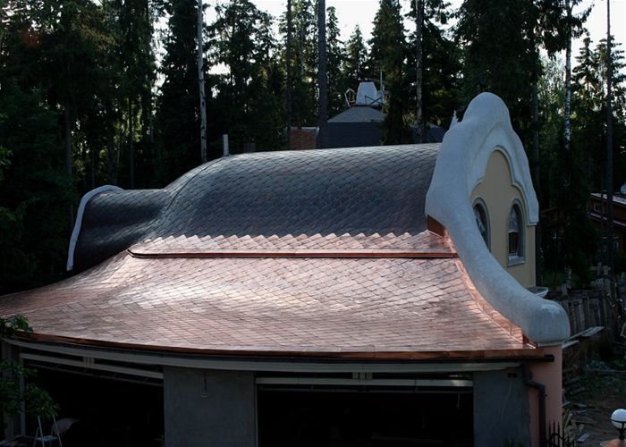 Медная кровля, карнизы, подшивы, сайдинг, крыльца