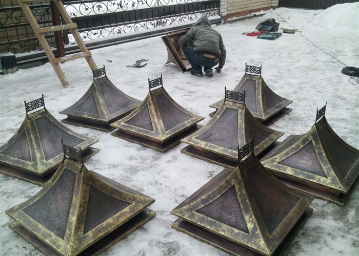 Колпаки заборные и отливы