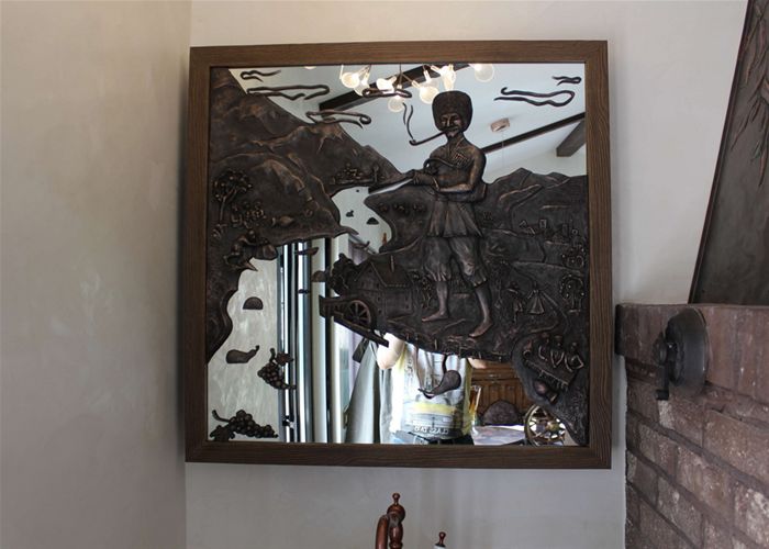 Кинто-медная картина на зеркале