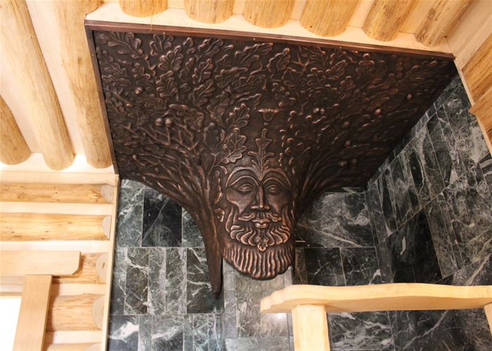 Медь в бане отделка трубы