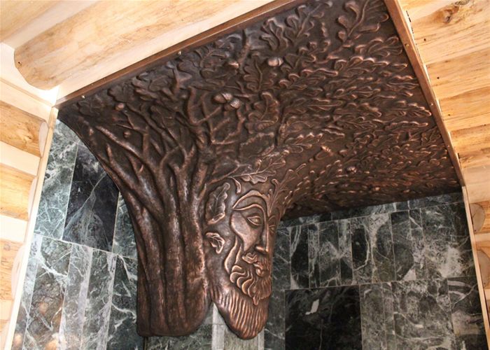 Медь в бане отделка трубы